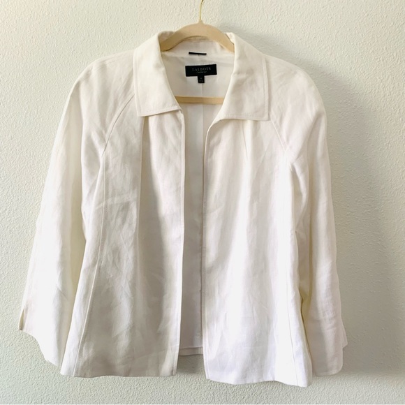 Talbots White Irish Linen Cropped Blazer - Picture 1 of 9